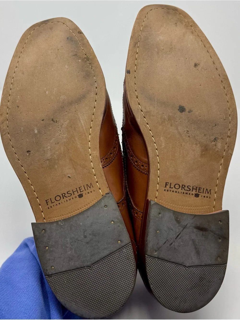 Florsheim |  Brown Leather Wingtip Oxfords, Size 12 - EUC